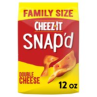 Cheez-It Snap'd Double Cheese Cheesy Baked Snacks Family Size, 12 oz