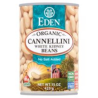 Eden Organic No Salt Added Cannellini White Kidney Beans, 15 oz