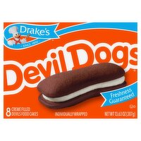 Drake's Devil Dogs Creme Filled Devils Food Cakes, 8 count, 13.63 oz, 12.8 Ounce