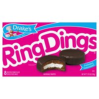 Drake's Ring Dings Frosted Creme Filled Devils Food Cakes, 8 count, 11.55 oz