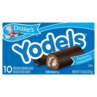 Drake's Yodels Frosted Creme Filled Devils Food Cakes, 10 count, 11.16 oz, 11 Ounce