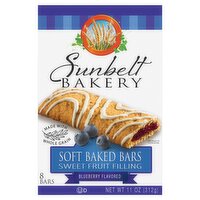 Sunbelt Bakery Blueberry Flavored Sweet Fruit Filling Soft Baked Bars, 11 oz, 8 count