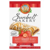 Sunbelt Bakery Strawberry Flavored Sweet Fruit Filling Soft Baked Bars, 8 count, 11 oz, 10.5 Ounce