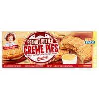 McKee Little Debbie Peanut Butter Creme Pies Sandwich Cookies Big Pack, 6 count, 1 lb 2.62 oz