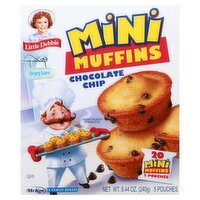 McKee Little Debbie Chocolate Chip Mini Muffins, 5 count, 8.44 oz, 8.27 Ounce