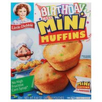 McKee Little Debbie Birthday Cake Mini Muffins, 5 count, 8.44 oz, 8.44 Ounce