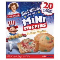 Little Debbie Red, White and Blue Mini Buttery Vanilla Muffins, 20 count, 8.44 oz