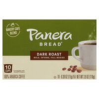 Panera Bread Dark Roast 100% Arabica Coffee, 0.39 oz, 10 count, 3.9 Ounce