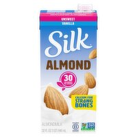 Silk Unsweet Vanilla Almondmilk, 32 fl oz, 32 Fluid ounce