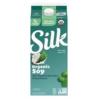 Silk Organic Soy Unsweet Soymilk, 64 fl oz, 64 Fluid ounce