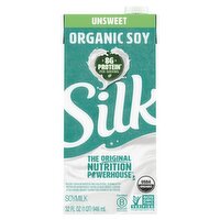 Silk Unsweet Organic Soymilk, 32 fl oz