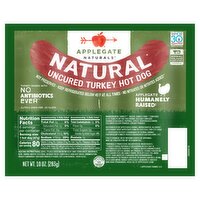 Applegate Naturals Natural Uncured Turkey Hot Dog, 6 count, 10 oz, 10 Ounce