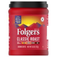 Folgers Classic Roast Medium Ground Coffee, 9.6 oz