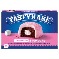 Tastykake Creme Filled Snowballs, 2.1 oz, 6 count