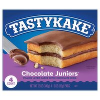 Tastykake Chocolate Juniors Cake, 3 oz, 4 count, 12 Ounce