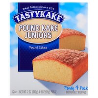 Tastykake Pound Kake Juniors Pound Cakes, 3 oz, 4 count, 12 Ounce