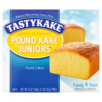 Tastykake Pound Kake Juniors Lemon Flavored Pound Cakes Family Pack, 3 oz, 4 count, 12 Ounce