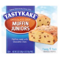 Tastykake Muffin Juniors Chocolate Chip Muffins Family Pack, 3 oz, 4 count