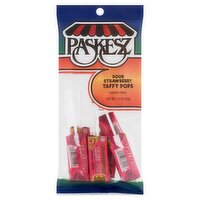 Paskesz Sour Strawberry Taffy Pops, 3.2 oz