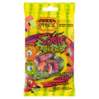 Paskesz Green-Apple, Cherry, Orange Sour Chews, 4 oz