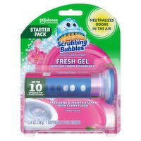 Scrubbing Bubbles Floral Fusion Fresh Gel Toilet Cleaning Stamp Starter Pack, 1.34 oz, 1.34 Ounce