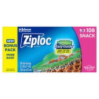 Ziploc Snack Seal Top Bags Bonus Pack, 108 count