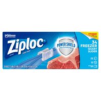 Ziploc Freezer Quart Slider Bags, 34 count