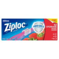 Ziploc Storage Quart Slider Bags, 42 count