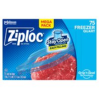 Ziploc Freezer Quart Seal Top Bags Mega Pack, 75 count