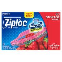 Ziploc Storage Quart Seal Top Bags Mega Pack, 80 count