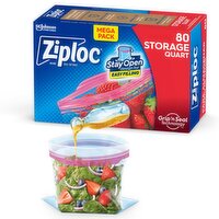 Ziploc Storage Quart Seal Top Bags Mega Pack, 80 count