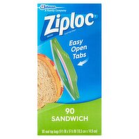 Ziploc Sandwich Seal Top Bags, 90 count