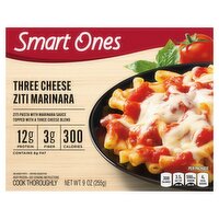 Smart Ones Smart Ones Three Cheese Ziti Pasta Marinara with Mozzarella, Monterey Jack Frozen Meal, 9 oz Box, 9 Ounce 