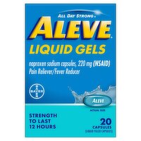 Aleve All Day Strong Pain Reliever/Fever Reducer Liquid Gels Capsules, 220 mg, 20 count, 20 Each