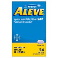 Aleve All Day Strong Naproxen Sodium Caplets, 220 mg, 24 count, 24 Each