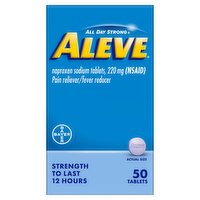 Aleve All Day Strong Naproxen Sodium Tablets, 220 mg, 50 count, 50 Each