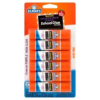 Elmer's Washable Disappearing Purple School Glue Sticks, 0.21 oz, 6 count