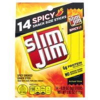 Slim Jim Spicy Smoked Snack Stick, 0.28 oz, 14 count