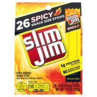 Slim Jim Spicy Snack Size Smoked Meat Sticks, Keto Friendly, 7.28 oz. 26 Count Box