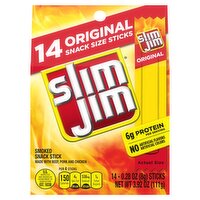 Slim Jim Original Smoked Snack Stick, 0.28 oz, 14 count, 3.92 Ounce