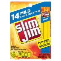 Slim Jim Mild Smoked Snack Stick, 0.28 oz, 14 count, 3.92 Ounce