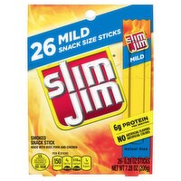 Slim Jim Mild Smoked Snack Sticks, 0.28 oz, 26 count