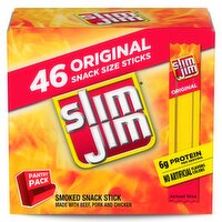 Slim Jim Original Smoked Snack Stick Pantry Pack, 0.28 oz, 46 count, 12.88 Ounce