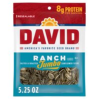 David Ranch Flavored Jumbo Salted & Roasted Sunflower Seeds, 5.25 oz, 5.25 Ounce