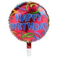 Red "Happy Birthday" Stream Mylar Balloon, 18 in, 1 count, 1 Each