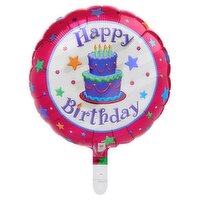 Happy Birthday Cake Mylar Balloon, 18 in, 1 count, 1 Each