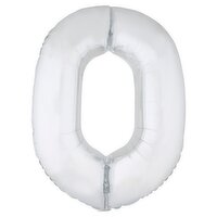Silver Number 0 Mylar Balloon, 34 in
