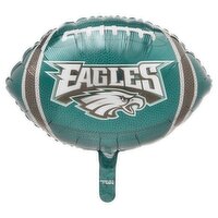 Green and White Philadelphia Eagles Football Mylar Balloon, 18 in, 1 count, 1 Each