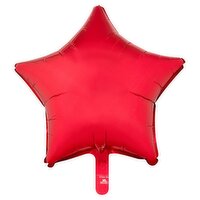 Red Metallic Star Mylar Balloon, 18 in