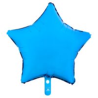 Blue Metallic Star Mylar Balloon, 18 in